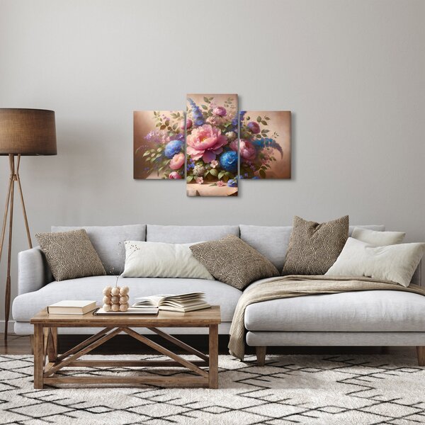 Tablou - Masă plină de flori (90x60 cm)