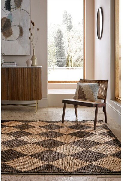 Covor maro/în culoare naturală țesut manual din amestec de iută 120x170 cm Effie Diamond – Flair Rugs