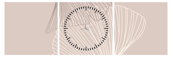 Tablou - Frunze bej N⁰2 (cu ceas) (90x30 cm)