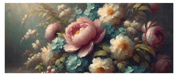 Tablou - Natură moartă cu flori - pictură (120x50 cm)