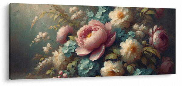Tablou - Natură moartă cu flori - pictură (120x50 cm)