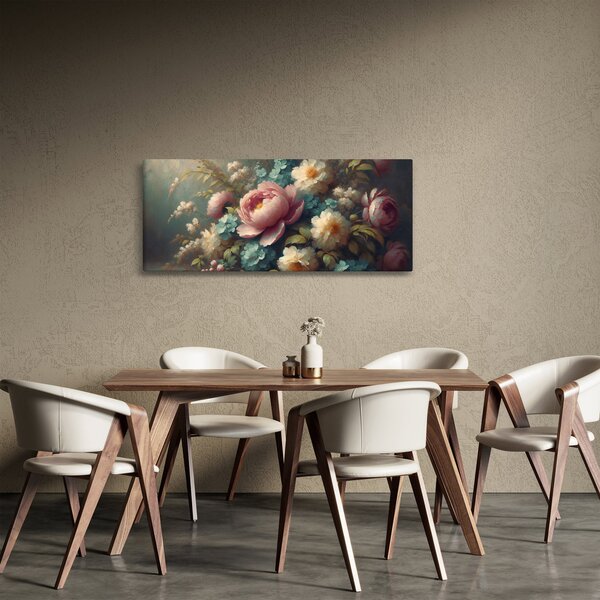 Tablou - Natură moartă cu flori - pictură (120x50 cm)