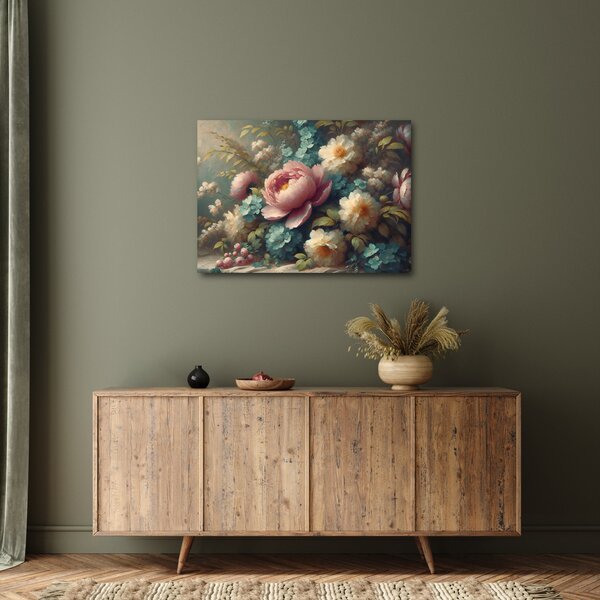 Tablou - Natură moartă cu flori - pictură (70x50 cm)