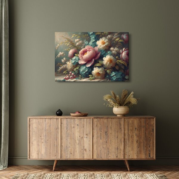 Tablou - Natură moartă cu flori - pictură (90x60 cm)