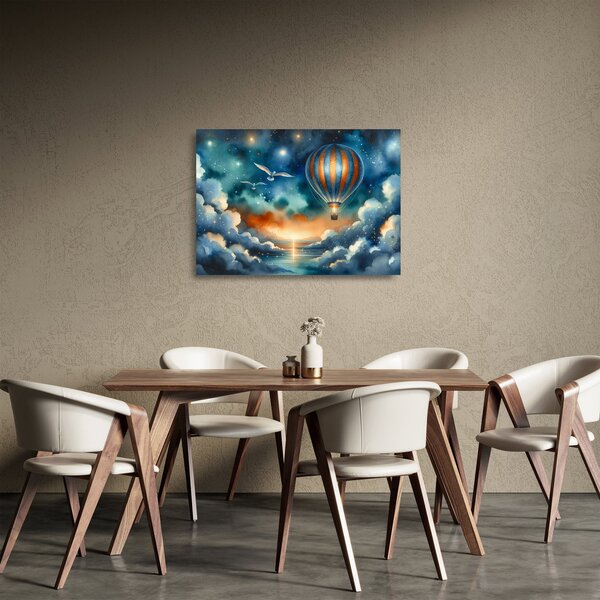 Tablou pe sticlă - Zbor sub cerul nopții (70x50 cm)
