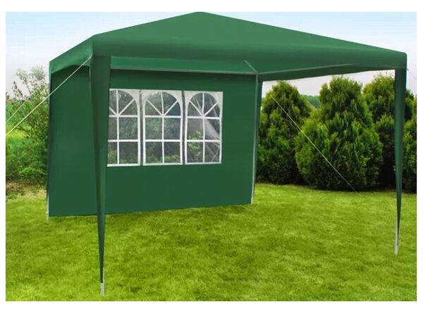 Pavilion gradina, 3x3x2,5 m, cu 2 pereti laterali, verde inchis