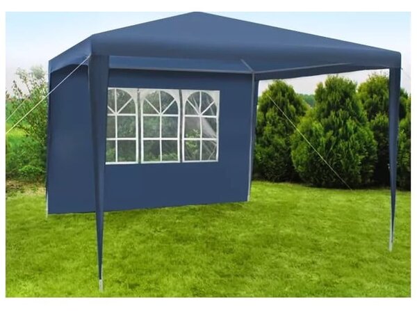 Pavilion gradina, 3x3x2,5 m, cu 2 pereti laterali, albastru