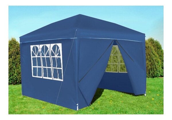 Pavilion gradina, 3x3x2,5 m, cu 4 pereti laterali, albastru