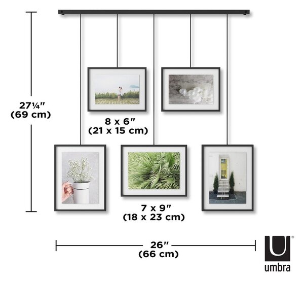 Rame negre de agățat din metal 5 buc 66x69 cm Exhibit – Umbra