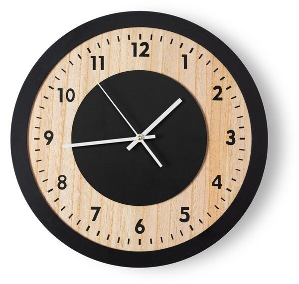 Ceas negru de lux cu textura lemn 40x40 cm