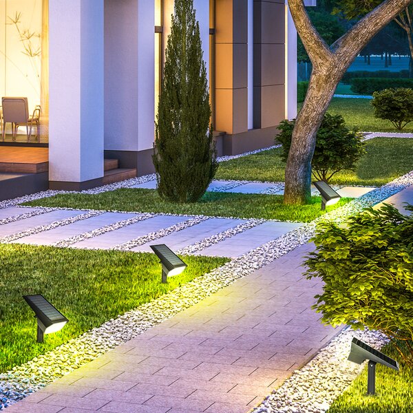 Outsunny Lampi Solare de Gradina, Aplica de Perete LED IP65, Lumina Ambientala Exterioara, 3 Culori, Decorativ | Aosom Romania