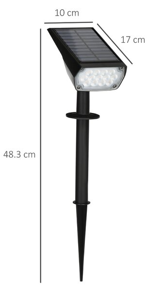Outsunny Lampi Solare de Gradina, Aplica de Perete LED IP65, Lumina Ambientala Exterioara, 3 Culori, Decorativ | Aosom Romania