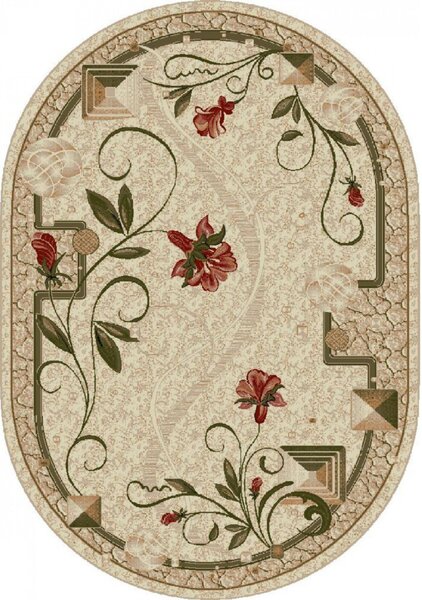 Covor Living Dormitor, Model 587 116, Crem Crem, Oval, 60x110