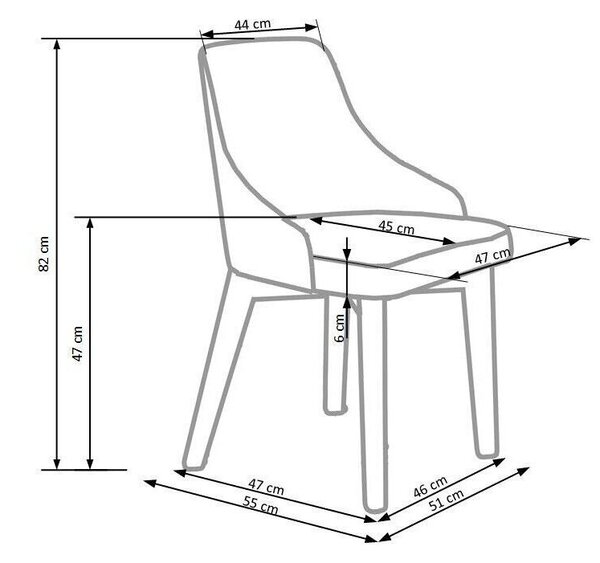 Scaun Houston 577Gri, Alb, 8x5x6cm, Tapiterie, Din lemn