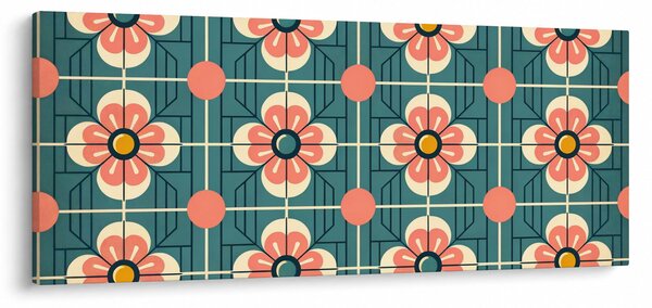 Tablou - Model retro cu flori (120x50 cm)