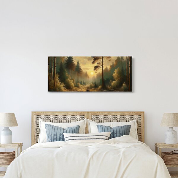 Tablou - Soare strălucind prin pădure (120x50 cm)