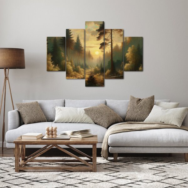 Tablou - Soare strălucind prin pădure (150x105 cm)