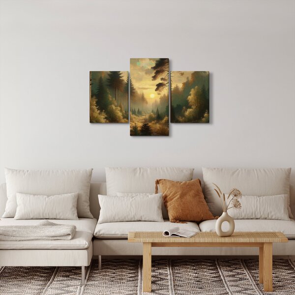 Tablou - Soare strălucind prin pădure (90x60 cm)