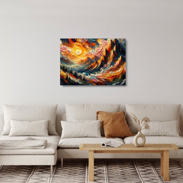 Tablou pe sticlă - Munte acoperit de soare (70x50 cm)