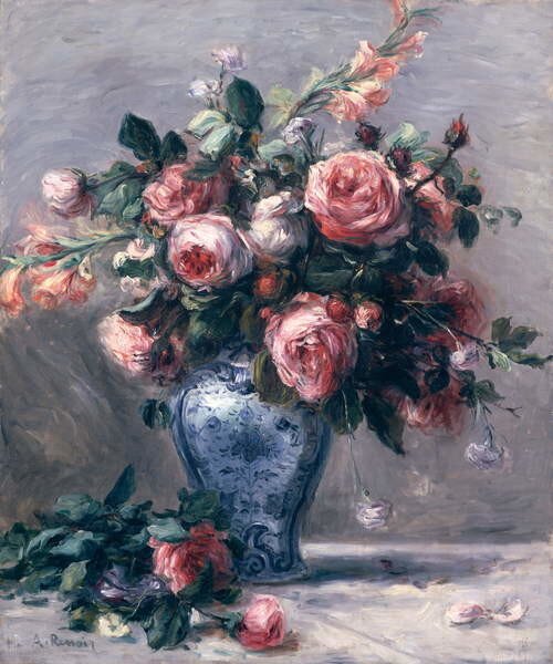 Pierre Auguste Renoir - Artă imprimată Vase of Roses, (35 x 40 cm)
