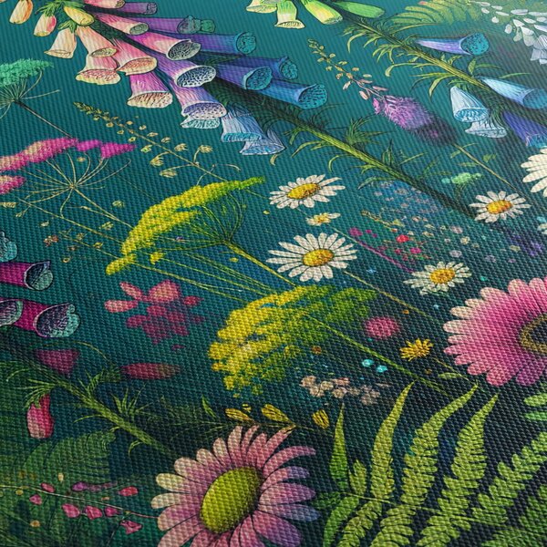 Tablou - Flori de câmp (cu ceas) (90x30 cm)