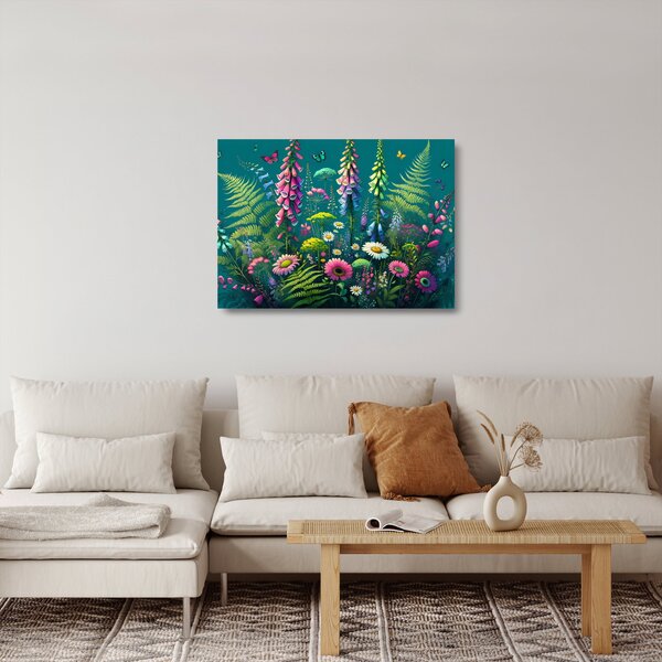 Tablou pe sticlă - Flori de câmp (70x50 cm)