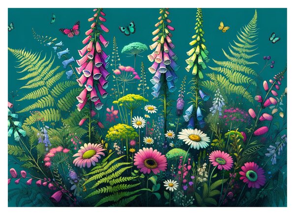Tablou pe sticlă - Flori de câmp (70x50 cm)