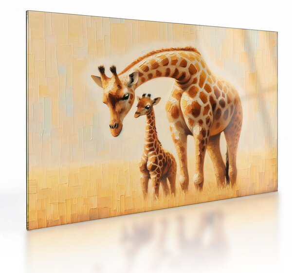 Tablou pe sticlă - Girafe (70x50 cm)