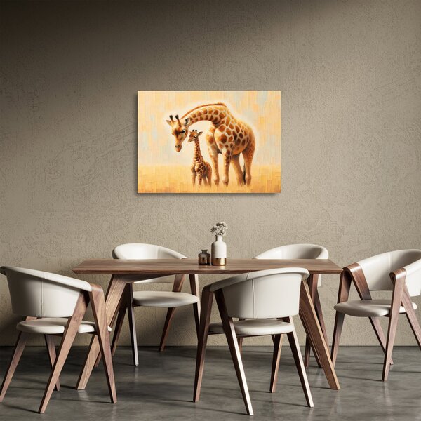 Tablou pe sticlă - Girafe (70x50 cm)