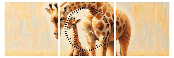 Tablou - Girafe (cu ceas) (90x30 cm)