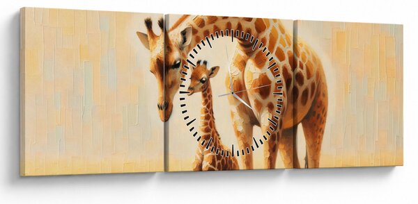 Tablou - Girafe (cu ceas) (90x30 cm)