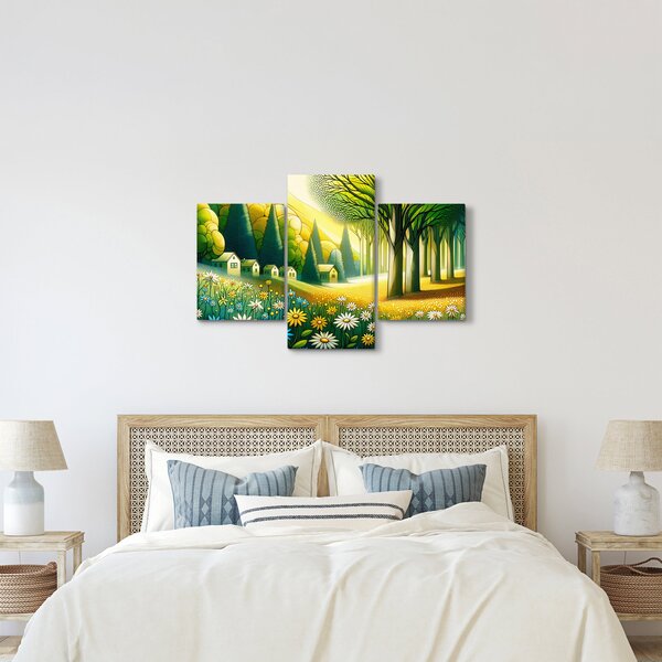 Tablou - Sat în galben-verde (90x60 cm)