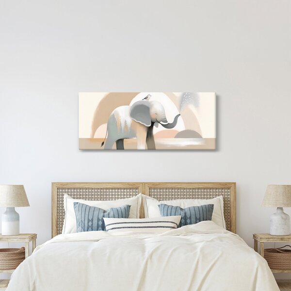 Tablou - Elefant în culori pastel (120x50 cm)