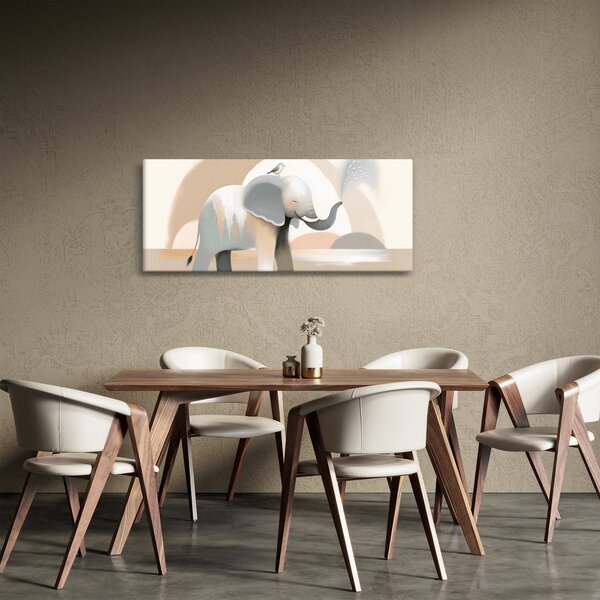 Tablou - Elefant în culori pastel (120x50 cm)