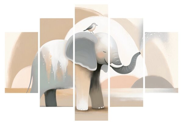 Tablou - Elefant în culori pastel (150x105 cm)