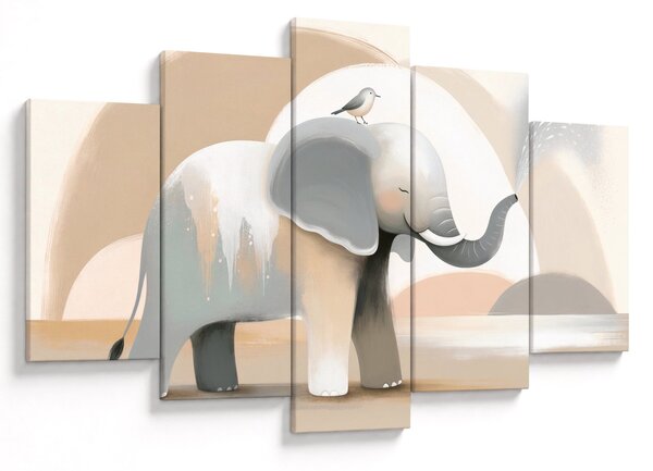 Tablou - Elefant în culori pastel (150x105 cm)