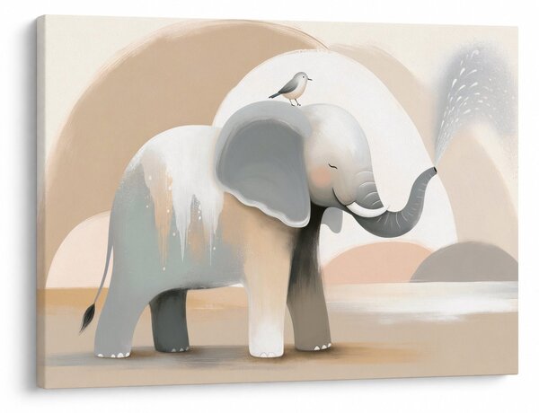 Tablou - Elefant în culori pastel (70x50 cm)