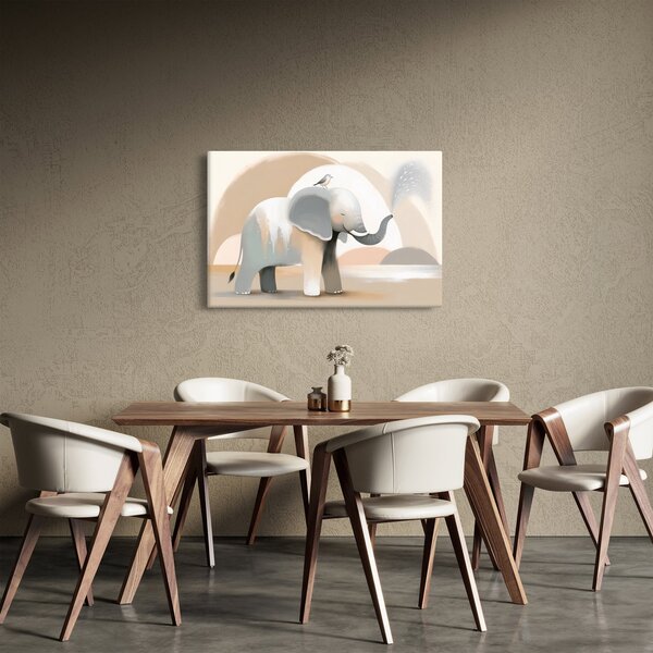 Tablou - Elefant în culori pastel (90x60 cm)