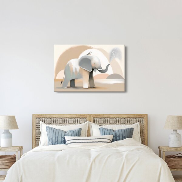 Tablou - Elefant în culori pastel (90x60 cm)