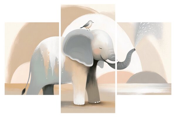 Tablou - Elefant în culori pastel (90x60 cm)