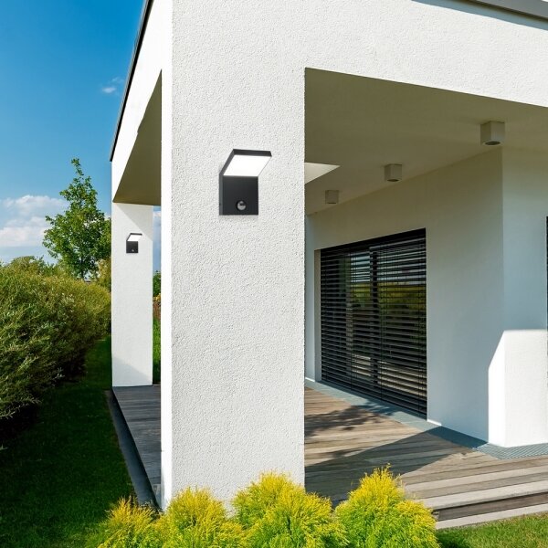 Brilagi - Aplică LED de exterior cu senzor RIANO, 8W, 230V, antracit