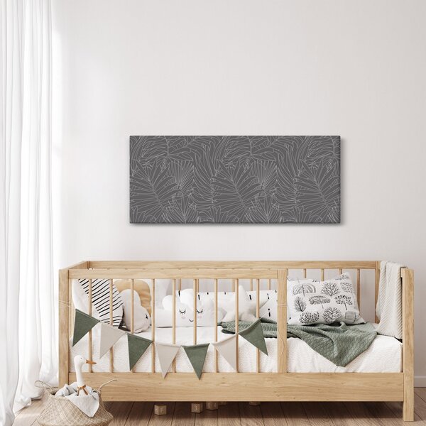 Tablou - Frunze de palmier gri (120x50 cm)