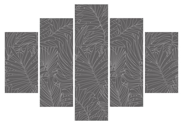 Tablou - Frunze de palmier gri (150x105 cm)