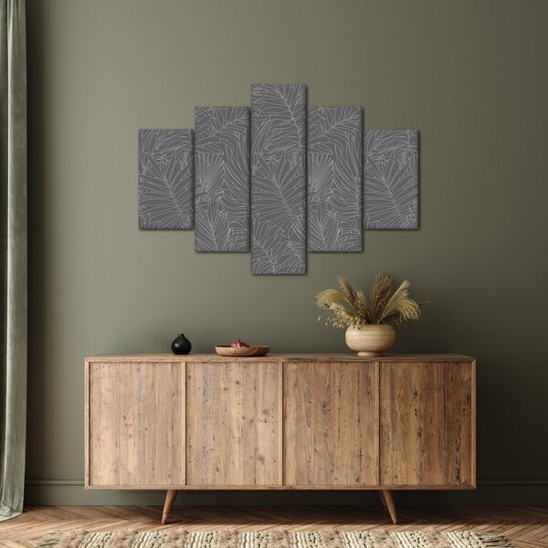 Tablou - Frunze de palmier gri (150x105 cm)