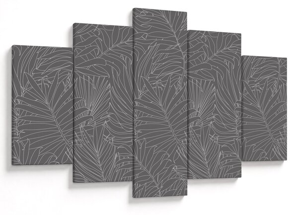 Tablou - Frunze de palmier gri (150x105 cm)