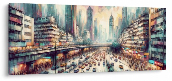 Tablou - Viața din marele oraș (120x50 cm)