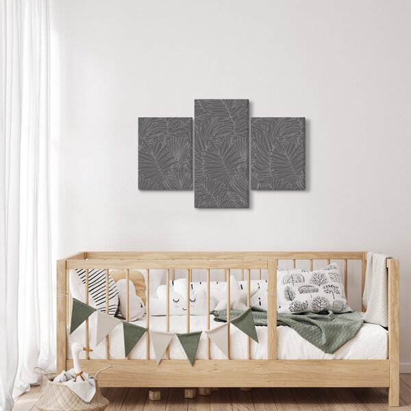 Tablou - Frunze de palmier gri (90x60 cm)