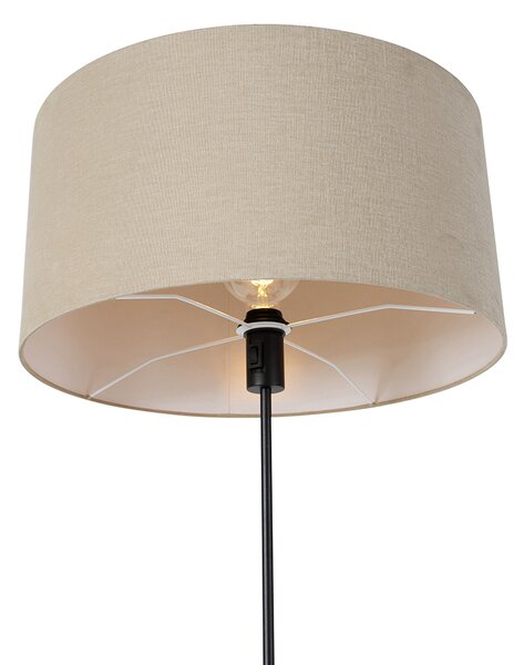 Lampă de podea neagră reglabilă cu abajur maro deschis 50 cm - Parte