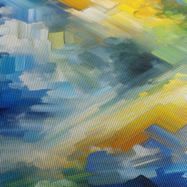 Tablou - Zi însorită abstractă (cu ceas) (90x30 cm)