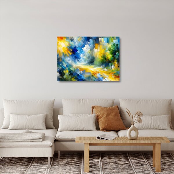 Tablou pe sticlă - Zi însorită abstractă (70x50 cm)
